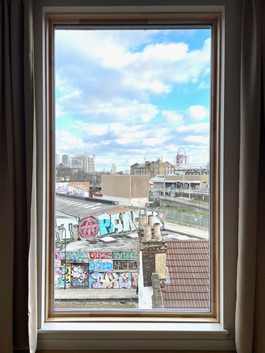 View from a Rubber Studios window over Hackney Wick
